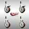 Service Caster 5 Inch 316SS Maroon Poly Swivel 3/4 Inch Stem Caster Lock Brake SCC, 2PK SS316TTLEX20S514-PPUB-MRN-2-S-2-34 - alternate 4